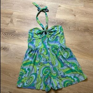 Wild Fable Halter Groovy Terrycloth Romper